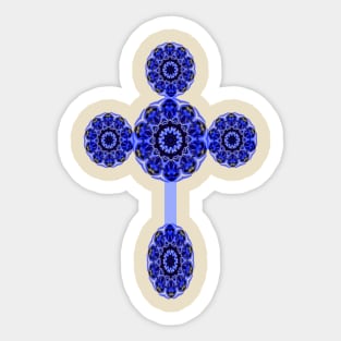 Cross in Saphire Blue Sticker